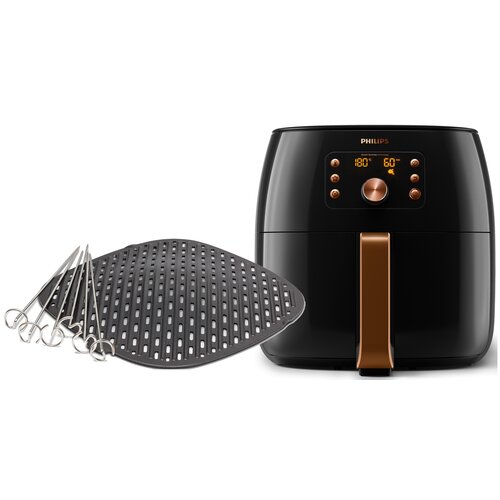 Frytkownica beztłuszczowa PHILIPS Ovi Smart XXL HD9867/90 Air Fryer + Zestaw do grillowania PHILIPS HD9951/00 do Air Fryer Ovi Smart XXL